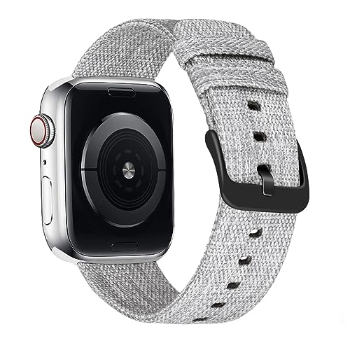 MroTech kompatibel für Apple Watch Armband 49mm 45mm 44mm 42mm,Stoff Nylon Sport Ersatzband für iWatch Serie 8/7/6/5/4/3/2/1,SE Uhrenarmband Stoffarmband Nylonarmband 42/44/45/49 mm Beige von MroTech