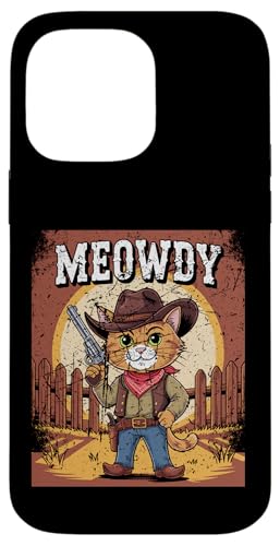Meowdy Cowboy Funny Cat Western Funny Kätzchen Cartoon Hülle für iPhone 14 Pro Max von Mrpotts73 Funny Cat