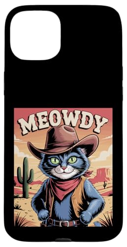 Meowdy Cowboy Funny Cat Western Funny Kätzchen Cartoon Hülle für iPhone 15 Plus Meowdy Cowboy Funny Cat Western Funny Kätzchen Cartoon Hülle für iPhone 15 Plus von Mrpotts73 Funny Cat