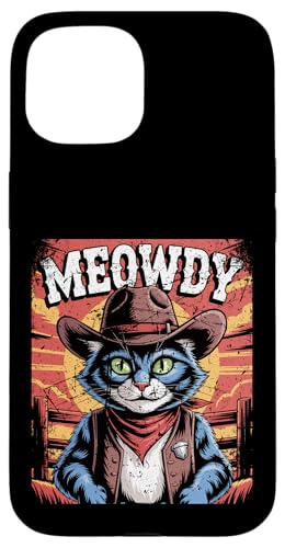 Meowdy Cowboy Funny Cat Western Funny Kätzchen Cartoon Hülle für iPhone 15 Meowdy Cowboy Funny Cat Western Funny Kätzchen Cartoon Hülle für iPhone 15 von Mrpotts73 Funny Cat