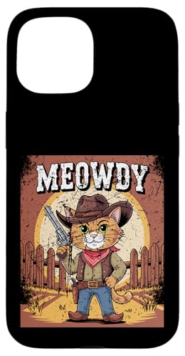 Meowdy Cowboy Funny Cat Western Funny Kätzchen Cartoon Hülle für iPhone 15 Meowdy Cowboy Funny Cat Western Funny Kätzchen Cartoon Hülle für iPhone 15 von Mrpotts73 Funny Cat