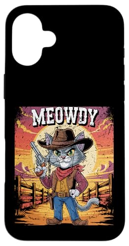 Meowdy Cowboy Funny Cat Western Funny Kätzchen Cartoon Hülle für iPhone 16 Plus Meowdy Cowboy Funny Cat Western Funny Kätzchen Cartoon Hülle für iPhone 16 Plus von Mrpotts73 Funny Cat