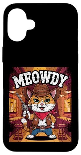 Meowdy Cowboy Funny Cat Western Funny Kätzchen Cartoon Hülle für iPhone 16 Plus Meowdy Cowboy Funny Cat Western Funny Kätzchen Cartoon Hülle für iPhone 16 Plus von Mrpotts73 Funny Cat