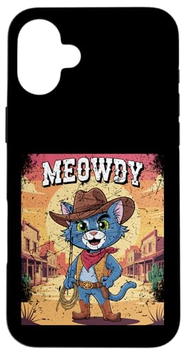Meowdy Cowboy Funny Cat Western Funny Kätzchen Cartoon Hülle für iPhone 16 Plus Meowdy Cowboy Funny Cat Western Funny Kätzchen Cartoon Hülle für iPhone 16 Plus von Mrpotts73 Funny Cat