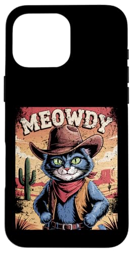 Meowdy Cowboy Funny Cat Western Funny Kätzchen Cartoon Hülle für iPhone 16 Pro Max Meowdy Cowboy Funny Cat Western Funny Kätzchen Cartoon Hülle für iPhone 16 Pro Max von Mrpotts73 Funny Cat
