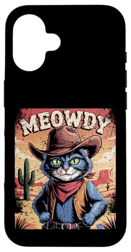 Meowdy Cowboy Funny Cat Western Funny Kätzchen Cartoon Hülle für iPhone 16 Meowdy Cowboy Funny Cat Western Funny Kätzchen Cartoon Hülle für iPhone 16 von Mrpotts73 Funny Cat