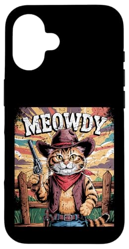 Meowdy Cowboy Funny Cat Western Funny Kätzchen Cartoon Hülle für iPhone 16 Meowdy Cowboy Funny Cat Western Funny Kätzchen Cartoon Hülle für iPhone 16 von Mrpotts73 Funny Cat