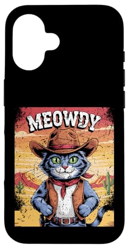 Meowdy Cowboy Funny Cat Western Funny Kätzchen Cartoon Hülle für iPhone 16 Meowdy Cowboy Funny Cat Western Funny Kätzchen Cartoon Hülle für iPhone 16 von Mrpotts73 Funny Cat