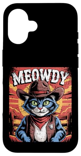 Meowdy Cowboy Funny Cat Western Funny Kätzchen Cartoon Hülle für iPhone 16 Meowdy Cowboy Funny Cat Western Funny Kätzchen Cartoon Hülle für iPhone 16 von Mrpotts73 Funny Cat