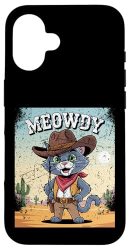 Meowdy Cowboy Funny Cat Western Funny Kätzchen Cartoon Hülle für iPhone 16 Meowdy Cowboy Funny Cat Western Funny Kätzchen Cartoon Hülle für iPhone 16 von Mrpotts73 Funny Cat