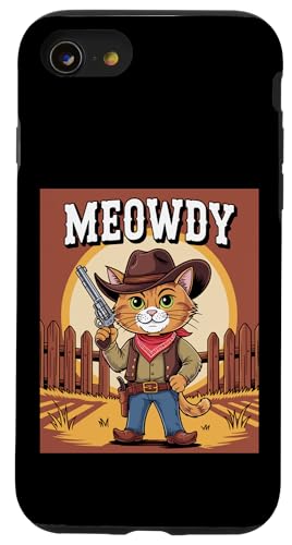 Meowdy Cowboy Funny Cat Western Funny Kätzchen Cartoon Hülle für iPhone SE (2020) / 7 / 8 von Mrpotts73 Funny Cat