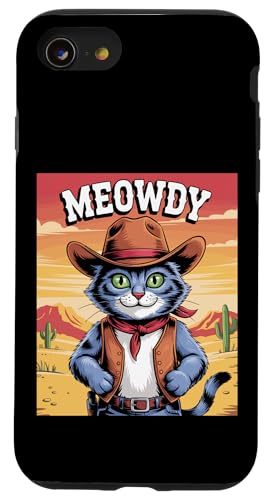 Meowdy Cowboy Funny Cat Western Funny Kätzchen Cartoon Hülle für iPhone SE (2020) / 7 / 8 von Mrpotts73 Funny Cat