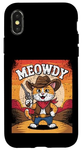 Meowdy Cowboy Funny Cat Western Funny Kätzchen Cartoon Hülle für iPhone X/XS Meowdy Cowboy Funny Cat Western Funny Kätzchen Cartoon Hülle für iPhone X/XS von Mrpotts73 Funny Cat