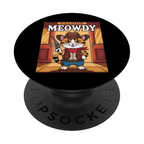 Meowdy Cowboy Funny Cat Western Funny Kätzchen Cartoon PopSockets Klebender PopGrip Meowdy Cowboy Funny Cat Western Funny Kätzchen Cartoon PopSockets Klebender PopGrip von Mrpotts73 Funny Cat