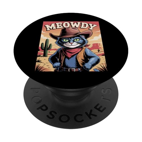 Meowdy Cowboy Funny Cat Western Funny Kätzchen Cartoon PopSockets Klebender PopGrip Meowdy Cowboy Funny Cat Western Funny Kätzchen Cartoon PopSockets Klebender PopGrip von Mrpotts73 Funny Cat