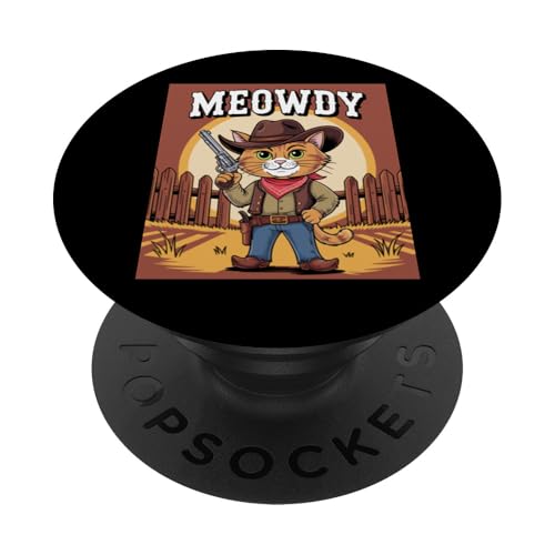 Meowdy Cowboy Funny Cat Western Funny Kätzchen Cartoon PopSockets Klebender PopGrip Meowdy Cowboy Funny Cat Western Funny Kätzchen Cartoon PopSockets Klebender PopGrip von Mrpotts73 Funny Cat