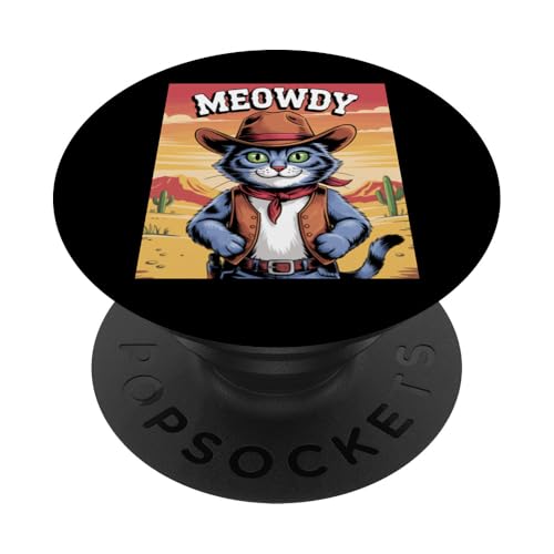 Meowdy Cowboy Funny Cat Western Funny Kätzchen Cartoon PopSockets Klebender PopGrip Meowdy Cowboy Funny Cat Western Funny Kätzchen Cartoon PopSockets Klebender PopGrip von Mrpotts73 Funny Cat