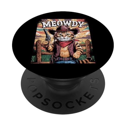 Meowdy Cowboy Funny Cat Western Funny Kätzchen Cartoon PopSockets Klebender PopGrip Meowdy Cowboy Funny Cat Western Funny Kätzchen Cartoon PopSockets Klebender PopGrip von Mrpotts73 Funny Cat