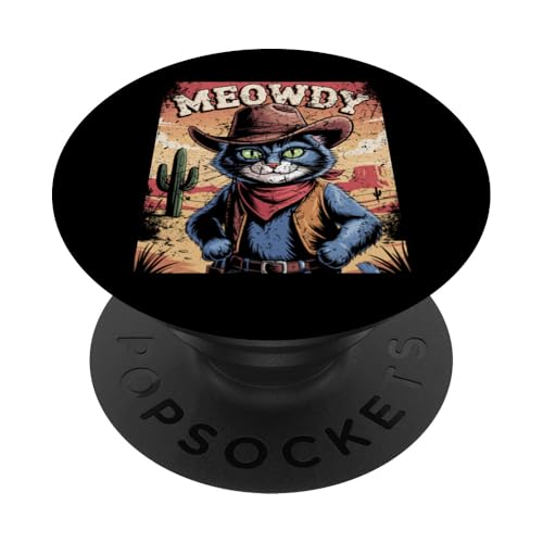 Meowdy Cowboy Funny Cat Western Funny Kätzchen Cartoon PopSockets Klebender PopGrip Meowdy Cowboy Funny Cat Western Funny Kätzchen Cartoon PopSockets Klebender PopGrip von Mrpotts73 Funny Cat