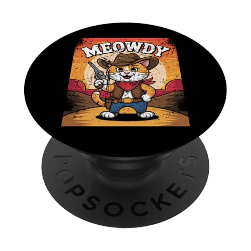 Meowdy Cowboy Funny Cat Western Funny Kätzchen Cartoon PopSockets Klebender PopGrip Meowdy Cowboy Funny Cat Western Funny Kätzchen Cartoon PopSockets Klebender PopGrip von Mrpotts73 Funny Cat