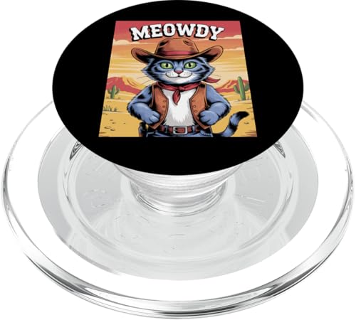 Meowdy Cowboy Funny Cat Western Funny Kätzchen Cartoon PopSockets PopGrip für MagSafe Meowdy Cowboy Funny Cat Western Funny Kätzchen Cartoon PopSockets PopGrip für MagSafe von Mrpotts73 Funny Cat