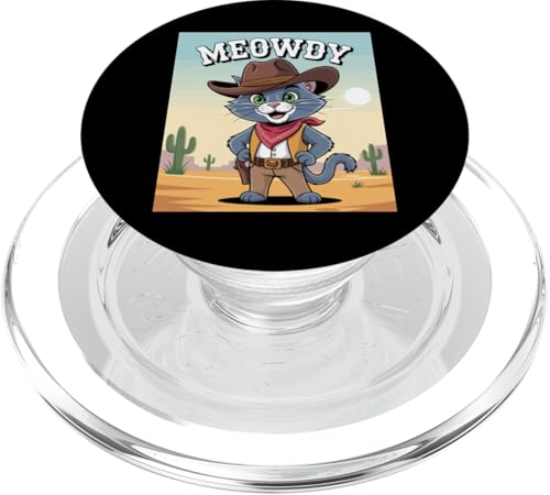 Meowdy Cowboy Funny Cat Western Funny Kätzchen Cartoon PopSockets PopGrip für MagSafe Meowdy Cowboy Funny Cat Western Funny Kätzchen Cartoon PopSockets PopGrip für MagSafe von Mrpotts73 Funny Cat