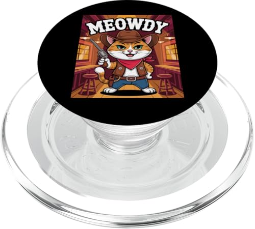 Meowdy Cowboy Funny Cat Western Funny Kätzchen Cartoon PopSockets PopGrip für MagSafe Meowdy Cowboy Funny Cat Western Funny Kätzchen Cartoon PopSockets PopGrip für MagSafe von Mrpotts73 Funny Cat
