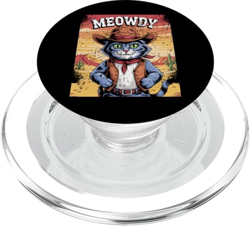 Meowdy Cowboy Funny Cat Western Funny Kätzchen Cartoon PopSockets PopGrip für MagSafe Meowdy Cowboy Funny Cat Western Funny Kätzchen Cartoon PopSockets PopGrip für MagSafe von Mrpotts73 Funny Cat