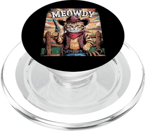 Meowdy Cowboy Funny Cat Western Funny Kätzchen Cartoon PopSockets PopGrip für MagSafe Meowdy Cowboy Funny Cat Western Funny Kätzchen Cartoon PopSockets PopGrip für MagSafe von Mrpotts73 Funny Cat