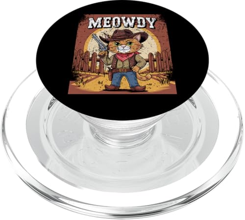 Meowdy Cowboy Funny Cat Western Funny Kätzchen Cartoon PopSockets PopGrip für MagSafe Meowdy Cowboy Funny Cat Western Funny Kätzchen Cartoon PopSockets PopGrip für MagSafe von Mrpotts73 Funny Cat