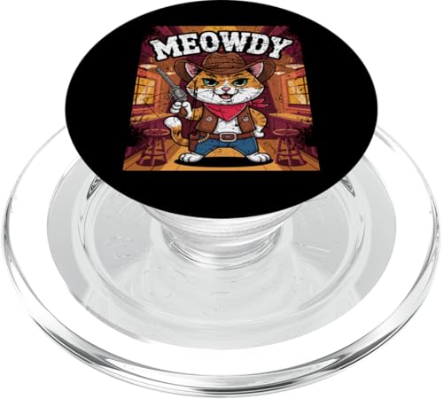Meowdy Cowboy Funny Cat Western Funny Kätzchen Cartoon PopSockets PopGrip für MagSafe Meowdy Cowboy Funny Cat Western Funny Kätzchen Cartoon PopSockets PopGrip für MagSafe von Mrpotts73 Funny Cat