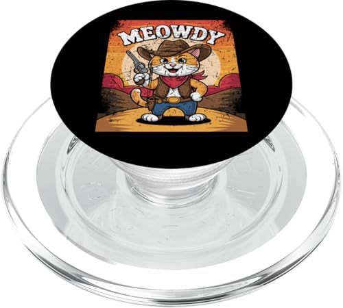 Meowdy Cowboy Funny Cat Western Funny Kätzchen Cartoon PopSockets PopGrip für MagSafe Meowdy Cowboy Funny Cat Western Funny Kätzchen Cartoon PopSockets PopGrip für MagSafe von Mrpotts73 Funny Cat