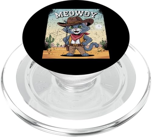 Meowdy Cowboy Funny Cat Western Funny Kätzchen Cartoon PopSockets PopGrip für MagSafe Meowdy Cowboy Funny Cat Western Funny Kätzchen Cartoon PopSockets PopGrip für MagSafe von Mrpotts73 Funny Cat