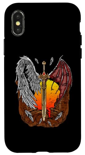 Halb Engel, halb Teufel Gut und Böse Gefallener Engel Hülle für iPhone X/XS Halb Engel, halb Teufel Gut und Böse Gefallener Engel Hülle für iPhone X/XS von Mrpotts73