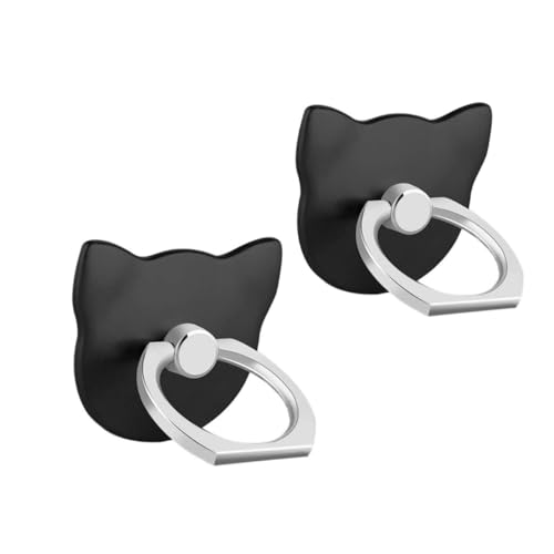 Msagkah 2PCS Handy Griff, Handy Ständer Halterung Kompatibel mit iPhone Samsung und alle Smartphones (Katze-Schwarz) von Msagkah