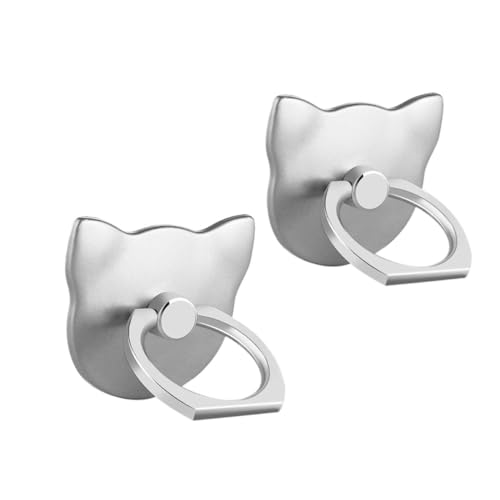 Msagkah 2PCS Handy Griff, Handy Ständer Halterung Kompatibel mit iPhone Samsung und alle Smartphones (Katze-Silber) von Msagkah