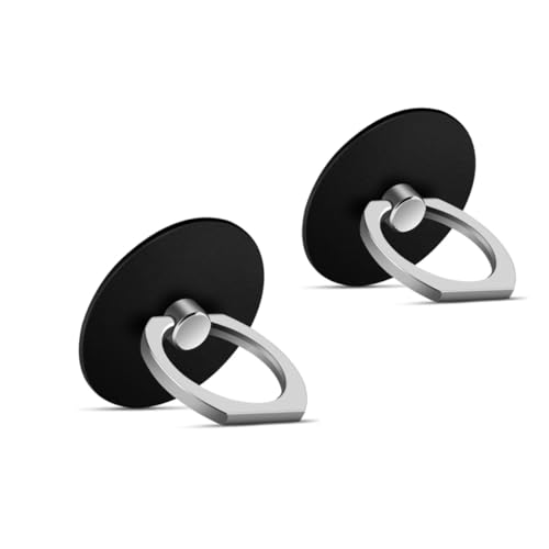 Msagkah 2PCS Handy Griff, Handy Ständer Halterung Kompatibel mit iPhone Samsung und alle Smartphones (Rund-Schwarz) von Msagkah