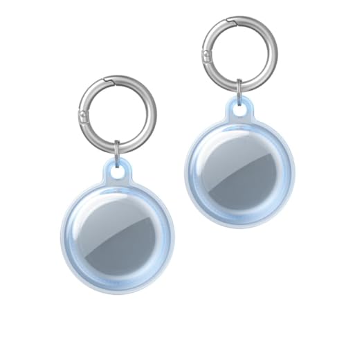 Msagkah 2PCS Wasserdichtes Etuis für Apple Airtag, Vollständige Abdeckung Wasserdichtes Gehäuses, wasserdichte Hülles mit Schlüsselanhänger für Apple Airtag (Blau) von Msagkah
