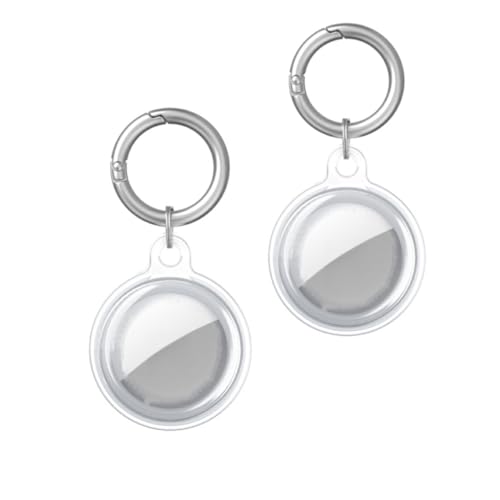Msagkah 2PCS Wasserdichtes Etuis für Apple Airtag, Vollständige Abdeckung Wasserdichtes Gehäuses, wasserdichte Hülles mit Schlüsselanhänger für Apple Airtag (Durchsichtig) von Msagkah