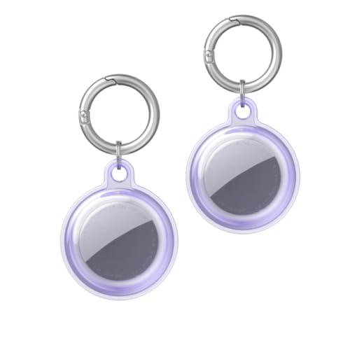 Msagkah 2PCS Wasserdichtes Etuis für Apple Airtag, Vollständige Abdeckung Wasserdichtes Gehäuses, wasserdichte Hülles mit Schlüsselanhänger für Apple Airtag (Lila) von Msagkah