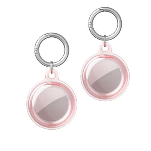 Msagkah 2PCS Wasserdichtes Etuis für Apple Airtag, Vollständige Abdeckung Wasserdichtes Gehäuses, wasserdichte Hülles mit Schlüsselanhänger für Apple Airtag (Rosa) von Msagkah