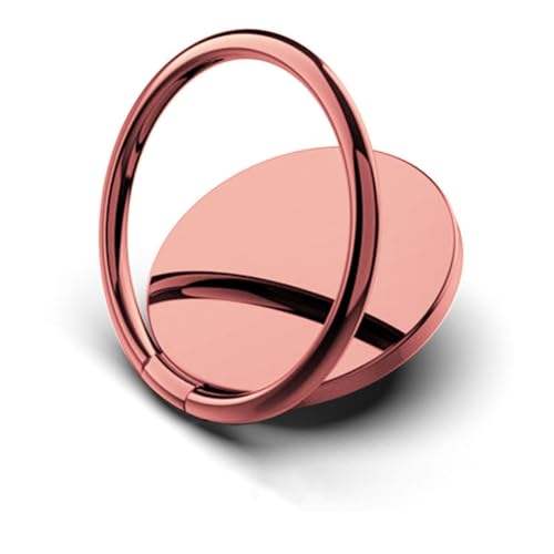 Msagkah Metall Runde Finger Griff Ring, 180° Gefaltet Telefonhalter, Tragbare Handy-Ständer für iPhone, Samsung, Huawei (Roségold) von Msagkah