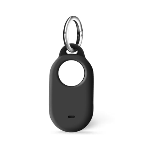 Msagkah Silikon Hülle für Sumsang SmartTag2, Poröse Schutzhülle mit Anti-Verlust-Schlüsselanhänger kompatibel mit Samsung Galaxy SmartTag2 (Schwarz) von Msagkah