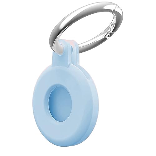 Msagkah Silikon AirTag Hülle Mit Schlüsselanhänger, GPS Tracker Halter, Anti-Kratz Schutzhülle für Apple AirTag (Blau) von Msagkah