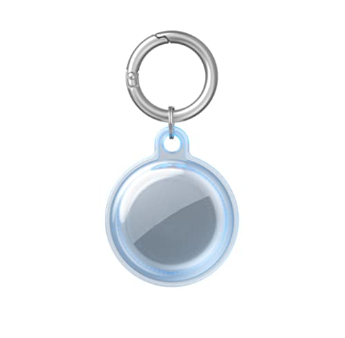Msagkah Silikon Hülle für Apple AirTag, wasserdichte Silikon Halter mit Schlüsselanhänger, Fall Einfach zu Bedienen und zu Reinigen, Abdeckung Passt eng für Apple AirTag (Transparent Blau) von Msagkah