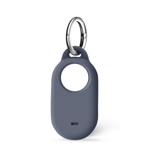 Msagkah Silikon Hülle für Sumsang SmartTag2, Poröse Schutzhülle mit Anti-Verlust-Schlüsselanhänger kompatibel mit Samsung Galaxy SmartTag2 (Grau) von Msagkah