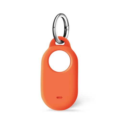 Msagkah Silikon Hülle für Sumsang SmartTag2, Poröse Schutzhülle mit Anti-Verlust-Schlüsselanhänger kompatibel mit Samsung Galaxy SmartTag2 (Orange) von Msagkah