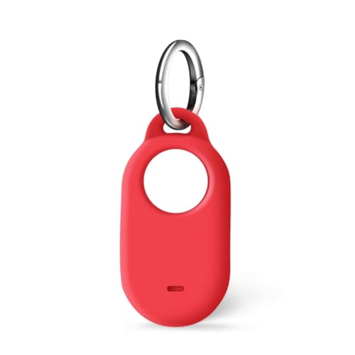 Msagkah Silikon Hülle für Sumsang SmartTag2, Poröse Schutzhülle mit Anti-Verlust-Schlüsselanhänger kompatibel mit Samsung Galaxy SmartTag2 (Rot) von Msagkah