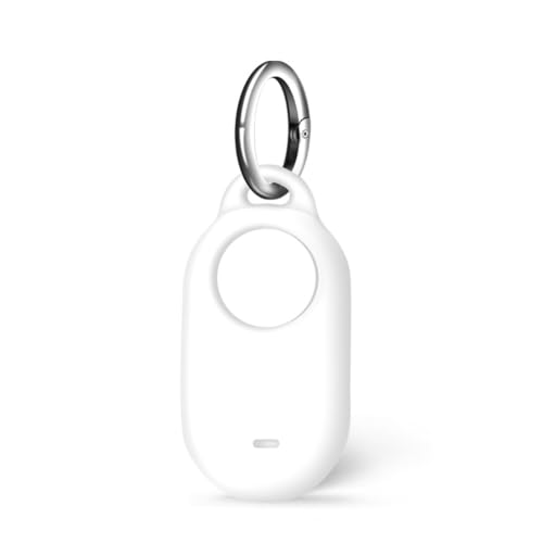 Msagkah Silikon Hülle für Sumsang SmartTag2, Poröse Schutzhülle mit Anti-Verlust-Schlüsselanhänger kompatibel mit Samsung Galaxy SmartTag2 (Weiß) von Msagkah
