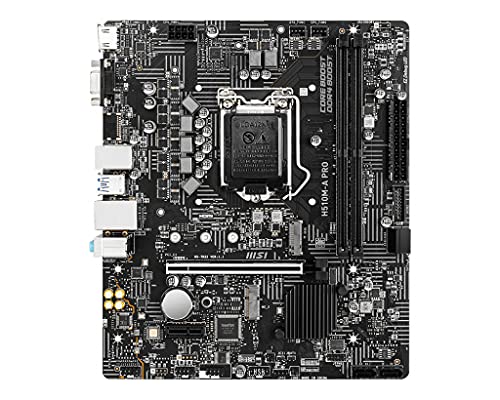 MSI H510M-A PRO Mainboard, Micro-ATX - unterstützt Intel Core Prozessoren der 11. Generation, LGA 1200 - 2 x DIMMs (3200MHz), 1 x PCIe 4.0 x16, 1 x M.2 Gen3, USB 3.2 Gen1, 1G LAN, HDMI 2.0b von Msi (TMI)